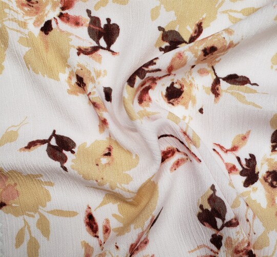 1 Yard Beige & Mauve Rayon Crinkle Fabric Lightweight with Soft Drapey Texture for Dresses Blouses and Skirts 50/52 Inch Width
